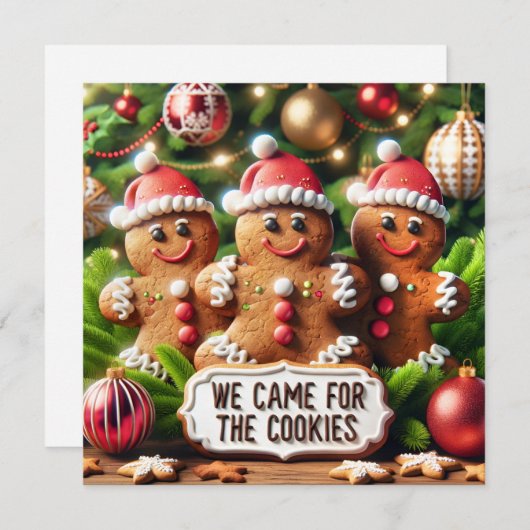 Kerstman van peperkoek feestdagenkaart (Voorkant / Achterkant)