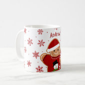 Kerstman van peperkoek in een trui koffiemok (Voorkant links)