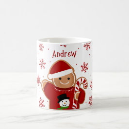 Kerstman van peperkoek in een trui koffiemok