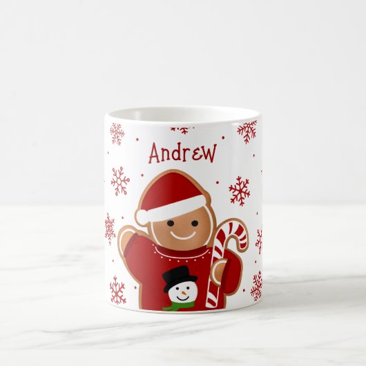 Kerstman van peperkoek in een trui koffiemok (Center)