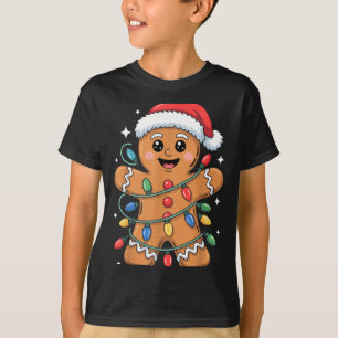Kerstman Van Peperkoek In Verwarde Kerstverlichtin T-shirt