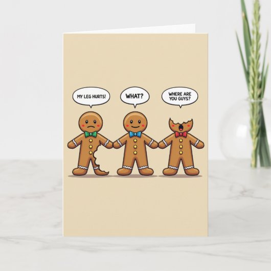 Kerstman-van-peperkoek Kerst Strip Humor Kaart (Voorkant)