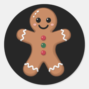 Kerstman Van Peperkoek Kerstkoek Bakken Vakantie  Ronde Sticker