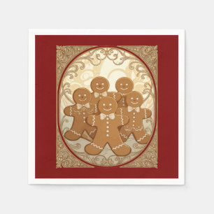 Kerstman Van Peperkoek Koekjes Art Nouveau Servet