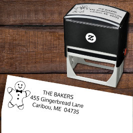 Kerstman Van Peperkoek Retouradres Zelfinktende Stempel