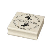 Kerstman van peperkoek Ronde Retouradres Rubberstempel (Stempel)