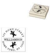 Kerstman van peperkoek Ronde Retouradres Rubberstempel (Gestempeld)