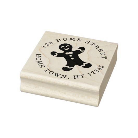 Kerstman-van-peperkoek Ronde Retouradres Rubberstempel (Stempel)