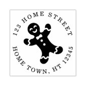 Kerstman-van-peperkoek Ronde Retouradres Rubberstempel (Afrduk)