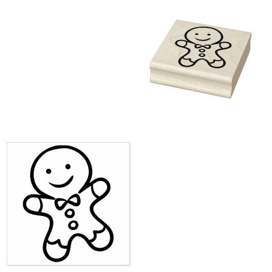 Kerstman van peperkoek rubberen stempel (Gestempeld)