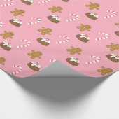 Kerstman Van Peperkoek Snoepstok Pudding Kerstmis Cadeaupapier (Hoek)