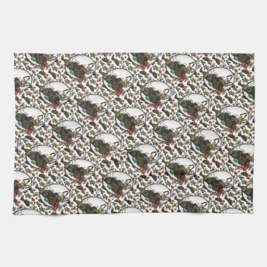 Kerstman van peperkoek theedoek (Horizontaal)