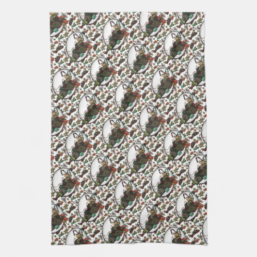 Kerstman van peperkoek theedoek (Verticaal)