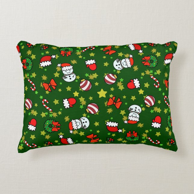 Kerstman van sneeuw accent kussen (Voorkant)