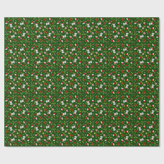 Kerstman van sneeuw cadeaupapier (Vlak)