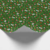 Kerstman van sneeuw cadeaupapier (Hoek)