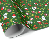 Kerstman van sneeuw cadeaupapier (Rol Hoek)