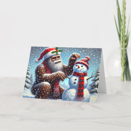 Kerstman van sneeuw door Bigfoot Feestdagen Kaart