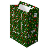 Kerstman van sneeuw medium cadeauzakje (Voorkant Gekanteld)
