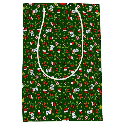 Kerstman van sneeuw medium cadeauzakje (Voorkant)