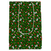 Kerstman van sneeuw medium cadeauzakje (Achterkant)