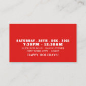 Kerstman van speculaas, uitnodiging voor Kerstfees Informatiekaartje (Achterkant)