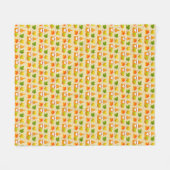 Kerstman van Thanksgiving en herfstbladeren op bei Fleece Deken (Voorkant (Horizontaal))
