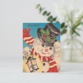 Kerstman van vroeger kerstkaart feestdagenkaart (Staand voorkant)