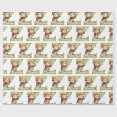 Kerstman vangt wat als letter Z Kerstmis Cadeaupapier (Vlak)