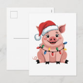 Kerstman Varkens Kerst Hoed Kerstmis Kerst Varkens Feestdagenkaart (Voorkant / Achterkant)