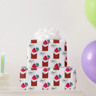 Kerstman vast in de schoorsteen Cadeaupapier