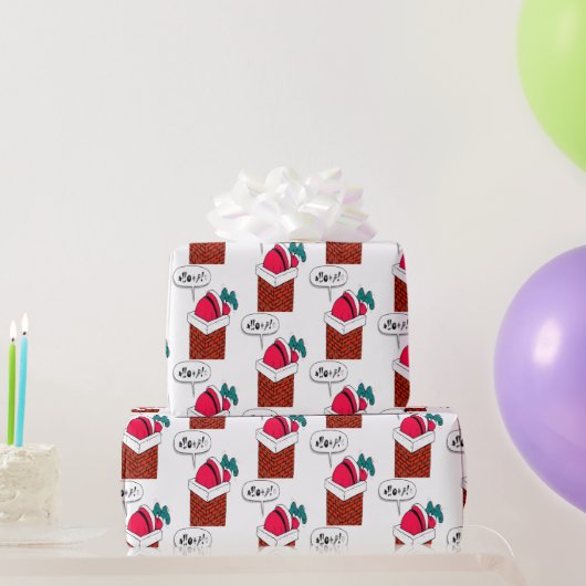  Kerstman vast in de schoorsteen Cadeaupapier (Feestgeschenken)