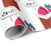  Kerstman vast in de schoorsteen Cadeaupapier (Rol Hoek)