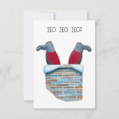 Kerstman vast in de schoorsteen Kaart (Voorkant)