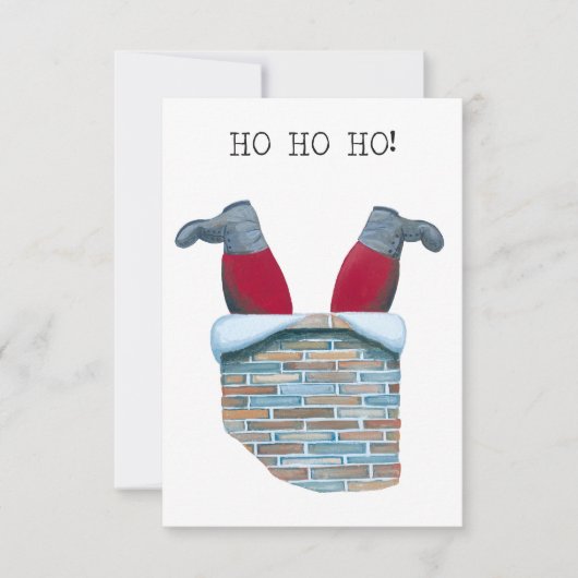 Kerstman vast in de schoorsteen Kaart (Voorkant)