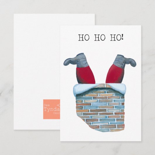 Kerstman vast in de schoorsteen Kaart (Voorkant / Achterkant)