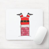 Kerstman vast in de schoorsteen muismat (Met muis)