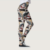 Kerstman vast in een Wereldbol Funny Christmas Leggings (Rechts)