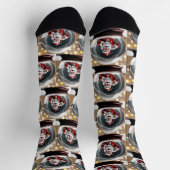 Kerstman vast in een Wereldbol Funny Christmas Sokken (Top)