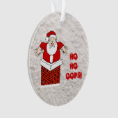 Kerstman vast in schoorsteen Ho Ho Oeps! Ornament (voorkant)