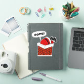 Kerstman vast in schoorsteen sticker (iPad Cover)