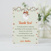 Kerstman Verjaardag Bedankkaart (Staand voorkant)