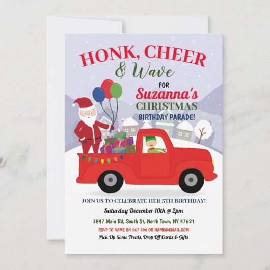 Kerstman Verjaardag Elf Parade Kaart (Voorkant)