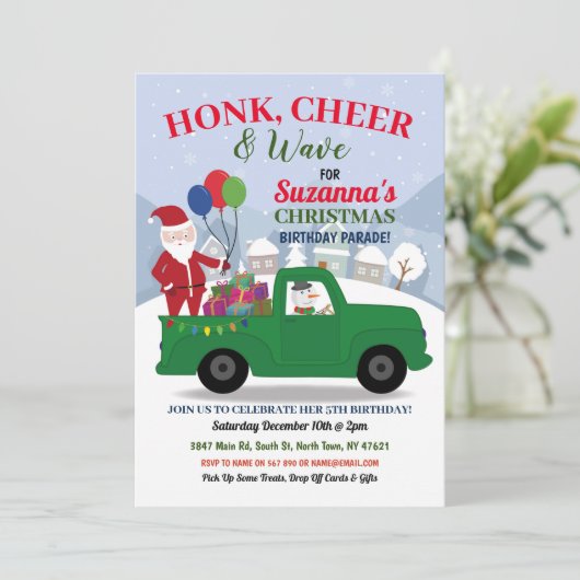 Kerstman Verjaardag Groene Elf Parade Kaart (Staand voorkant)
