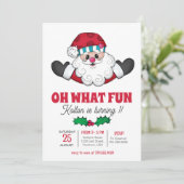 Kerstman Verjaardag Uitnodiging, Oh wat leuk uitno Kaart (Staand voorkant)