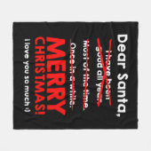 Kerstman Verlanglijstje Kerstcadeau Kerstmis Fleece Deken (Voorkant (Horizontaal))