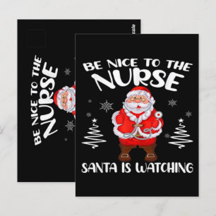 Kerstman Verpleegster Briefkaart