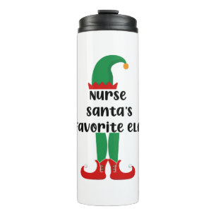 Kerstman-verpleegsters Favoriete Elf Grappige Verp Thermosbeker