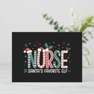 Kerstman-verpleegsters Favoriete Elf Kerst Inspire Feestdagenkaart