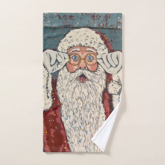 Kerstman verrast bad handdoek (Handdoek)